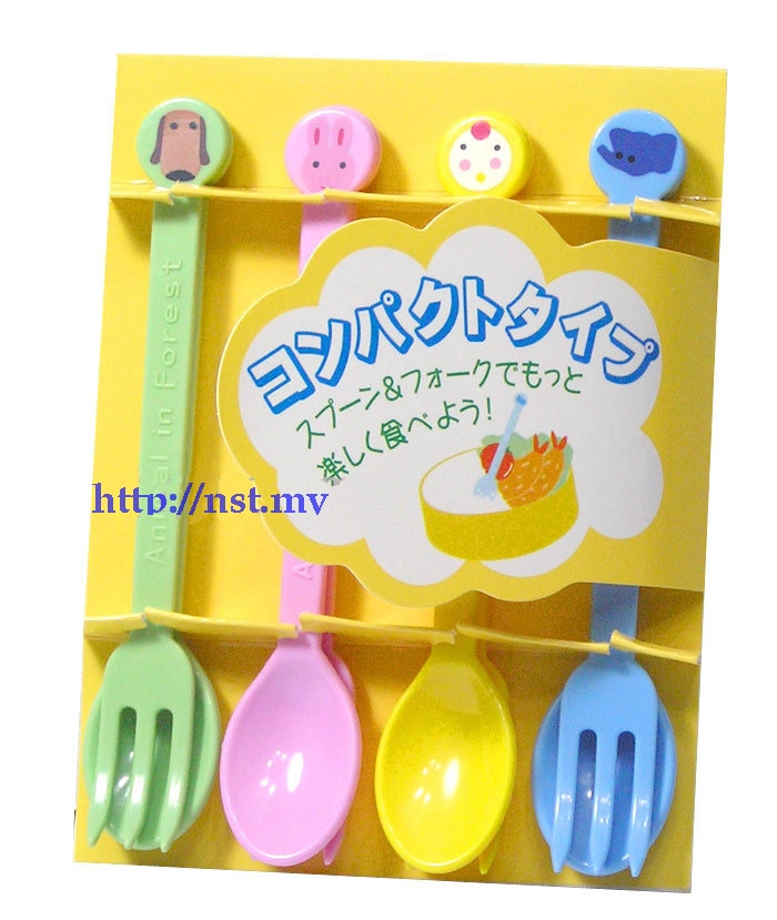 Japan Import Animal World cake/puddingFork & Spoon Set