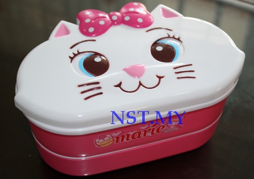 Marie Cat Double Decker Bento Box+Chopstick+Strap set