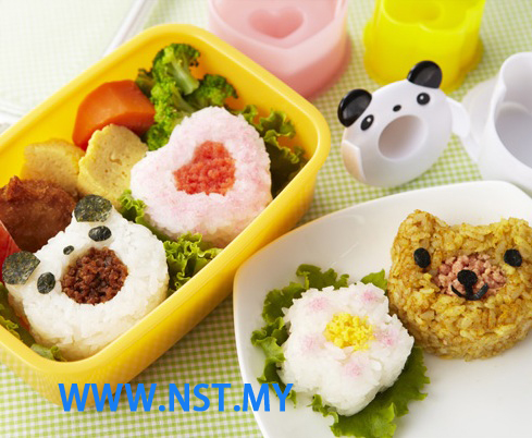 Panda Flower Heart Rice/cookies Mould - Click Image to Close