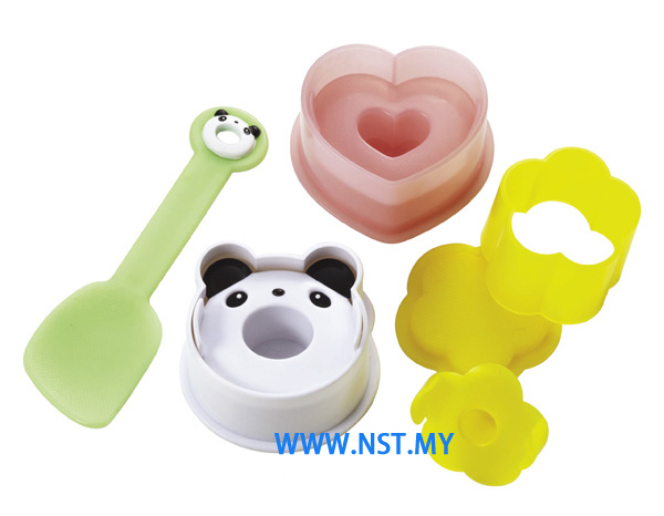 Panda Flower Heart Rice/cookies Mould - Click Image to Close