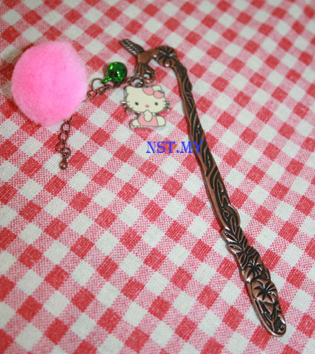 Pink Kitty and Bell 3D Bookmark