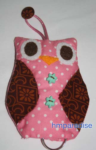 Handmade Pink Owl Keyholder