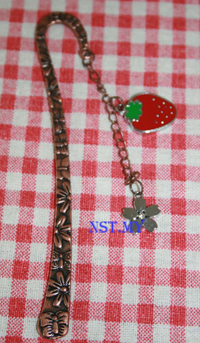 Strawberry and Flower 3D Bookmark