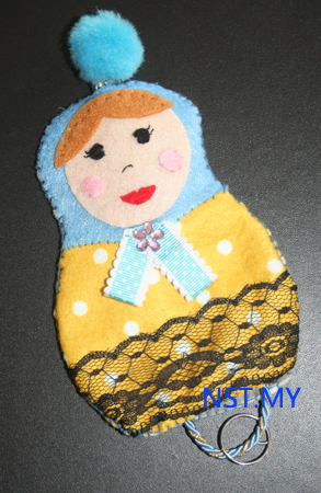 Handmade Key Holder- Red Russian Doll