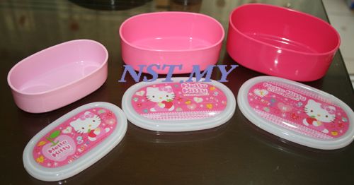 Japan Made Kitty Pink 3 in 1 Bento Box Set