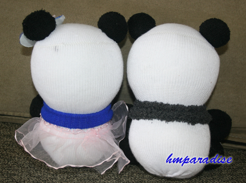 "Panda Lovers" Handmade Sock Dolls