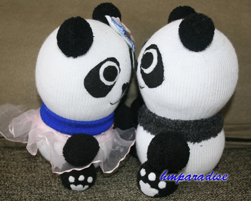 "Panda Lovers" Handmade Sock Dolls