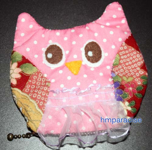 Handmade Lady Owl Pink Purse