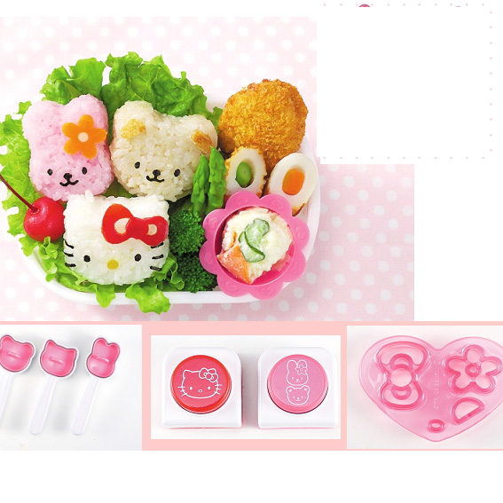 Cute Rice Moulds+Seaweed Puncher+Cheese & Vegie Mould